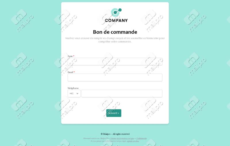Bon de commande simple