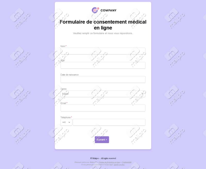 Consentement médical en ligne