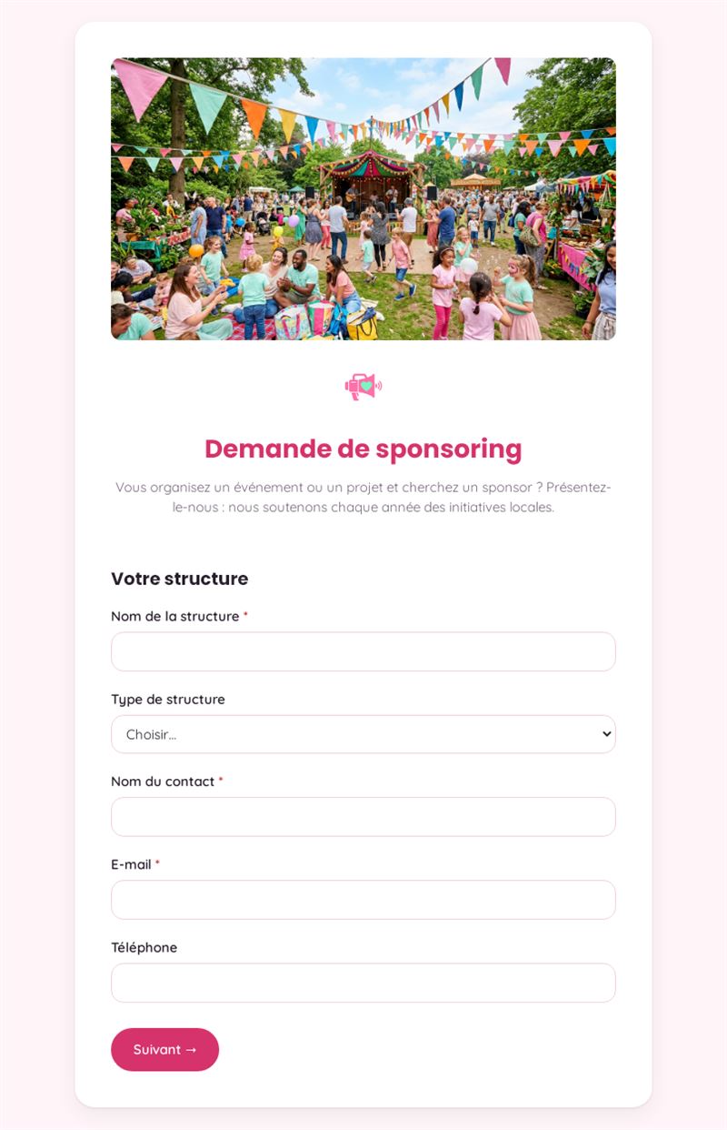 Demande de sponsoring