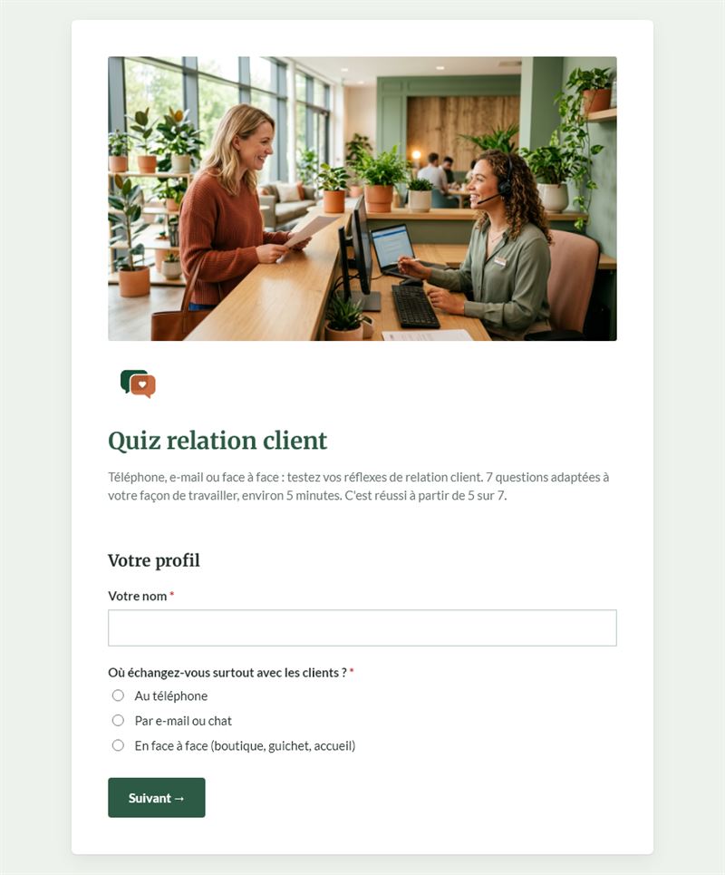 Quiz relation client