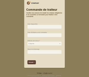 Commande traiteur professionnelle