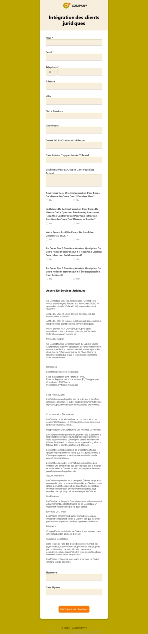Onboarding clients juridiques