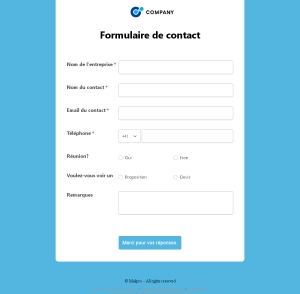 Formulaire de contact clair