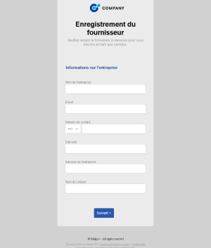 Enregistrement du fournisseur rapide