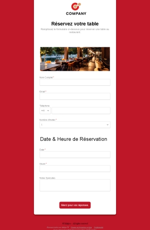 Réservez votre table
