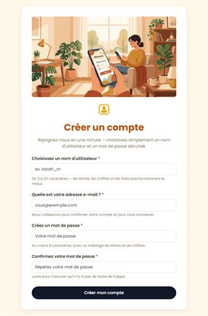 Créer un compte sécurisé